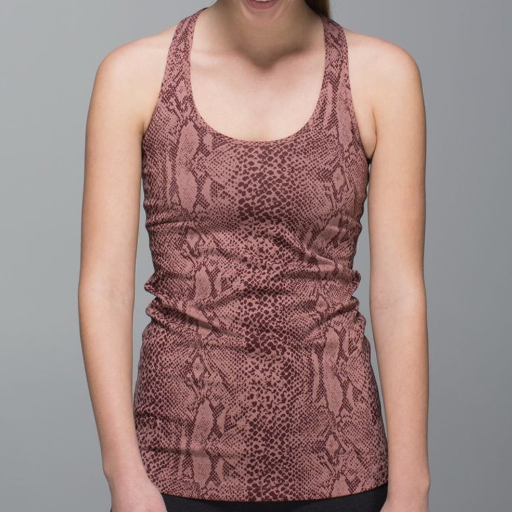 Lululemon Cool Racerback Desert Snake Bark Berry Tank - Sz. 6